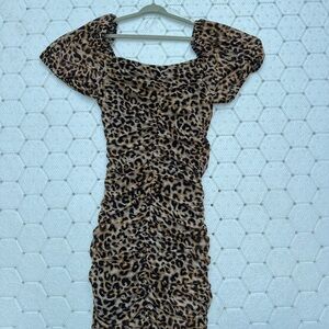 Haute Monde Leopard Print Dress - Size S
